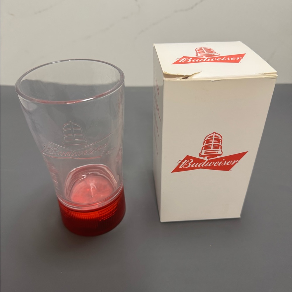 Budweiser Red and Clear Glass